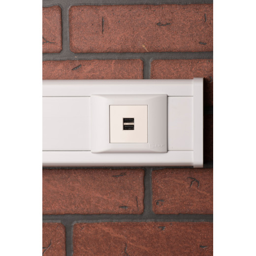 Розетка USB A+A, 2.1А, 2 гнезда, без индикатора EKF