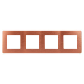 ЭРА Рамка для розеток и выключателей Серия 12 12-5104-14 на 4 поста, Сатин, медь