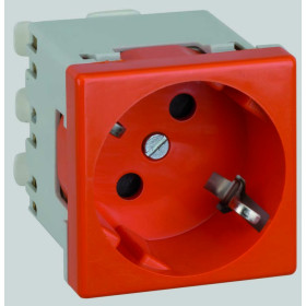 Simon Connect Красная Розетка 2к+з Schuko 45х45мм, быстрое соединение