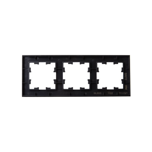 BRITE Рамка 3-мест. РУ-3-2-БрЧ стекло черн. IEK