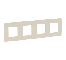 Schneider Electric Unica Studio Шампань/Белая Рамка 4-ная
