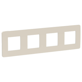 Schneider Electric Unica Studio Шампань/Белая Рамка 4-ная