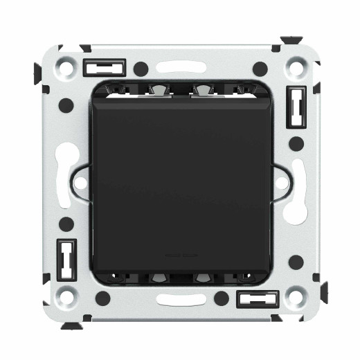 Инвертор одноклавишный в стену, Avanti, черный матовый