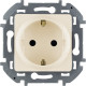 Розетка с заземлением - Legrand/Daccord Inspiria - со шторками 16А 250В винтовые зажимы - слоновая кость