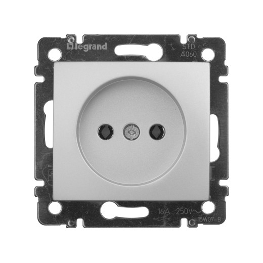 Розетка без заземления - Legrand Valena - без шторок 16А 250В винтовые зажимы - алюминий