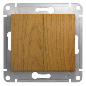 Systeme Electric Glossa Дерево Дуб Выключатель 2-клавишный, сх.5, 10АХ