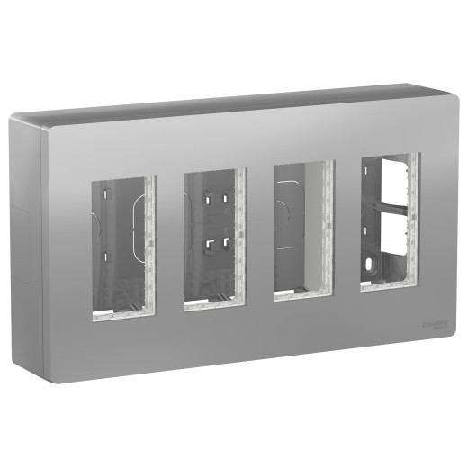 UNICA SYSTEM+ БЛОК открытой установки 4х2 алюминий.