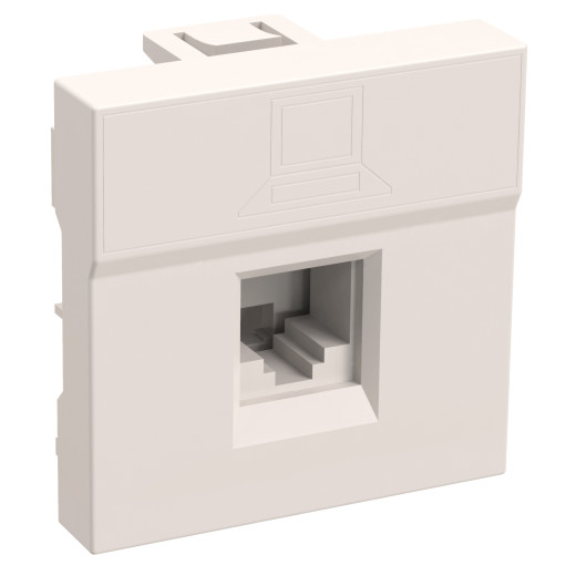 РКИ-20-00-П Розетка компьютерная RJ-45 UTP кат.5e (на 2 модуля) ПРАЙМЕР белая IEK