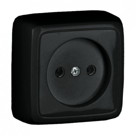 HEGEL Черный РА16-103-08 Розетка открытой установки, одноместная, с изолирующей пластиной
