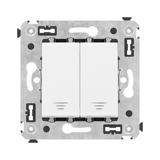 Кнопка двухклавишная в стену, Avanti, белое облако