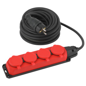 ЭРА Удлинитель силовой UK-4e-3x1,5-10m-IP44(KG) с заземлением 4 розетки каучук 10м КГ 3х1,5мм2 IP44