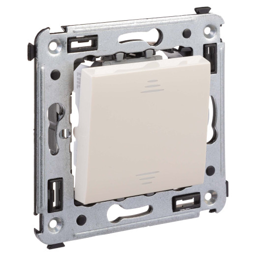 Переключатель одноклавишный в стену, Avanti, ванильная дымка