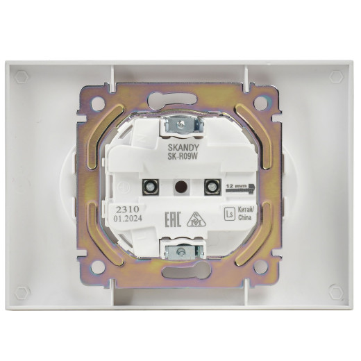 SKANDY Роз. 2-я без з/к с з/ш 10А сб. SK-R09W арк. бел. IEK
