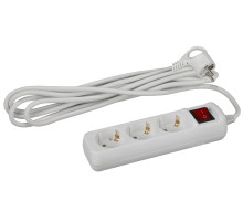 ЭРА Удлинитель электрический  U-3es-3m-3x1 с заземлением с выключателем 3 розетки 3м ПВС 3x1мм2 16А