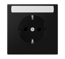 JUNG LS 990 Черный матовый Розетка с полем для надписи, SCHUKO