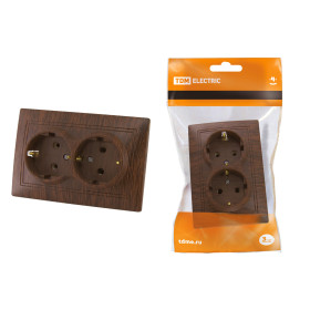 TDM Розетка двойная 2П+З 16А 250В 