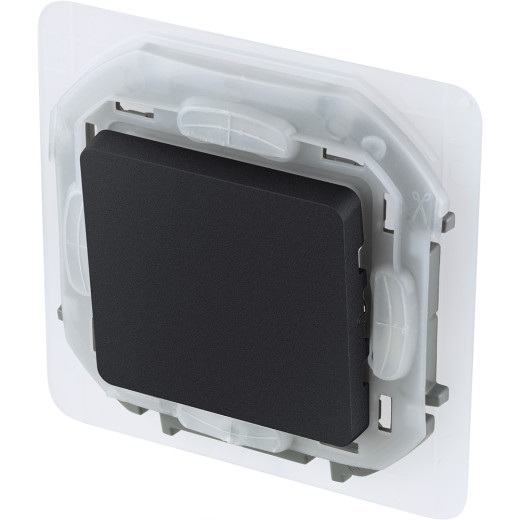 Переключатель одноклавишный IP44 - Legrand/Daccord Inspiria - 10АХ 250В безвинтовые зажимы - антрацит