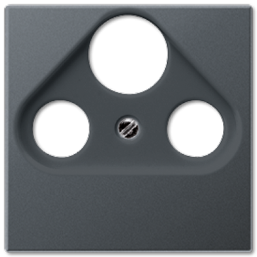 Крышка для SAT-TV-FM-розеток, фиксация винтом, термопласт, матовый антрацит, A500