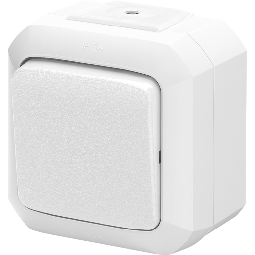 Переключатель кнопочный одноклавишный ABB Variant+ IP54 белый