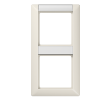 JUNG Рамка 2-кратная с полем для надписи для горизонтальной и вертикальной установки слоновая кость