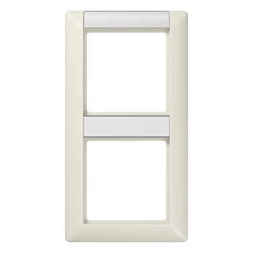 Рамка 2-кратная с полем для надписи для горизонтальной и вертикальной установки, слоновая кость