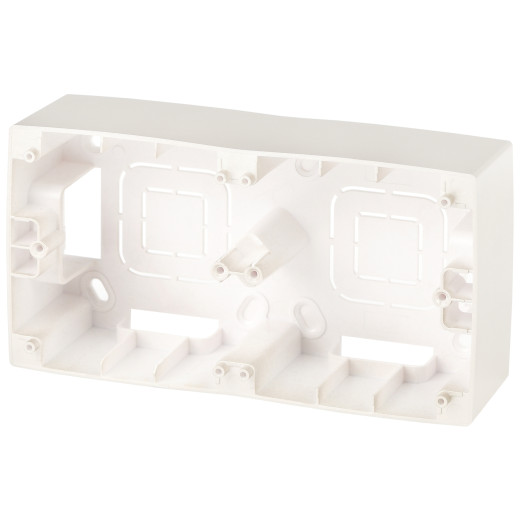 12-6102-15 ЭРА Коробка наклад. монтажа 2 поста, Эра12, перламутр (10/100/600)