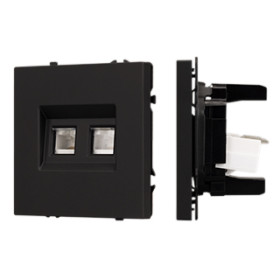 Arlight Механизм сдвоенной компьютерной розетки SCT-NOBE-MPC2-SFPL-BK (RJ-45, CAT6) (-)