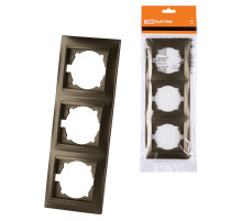 TDM Рамка 3-х постовая вертикальная бронза 