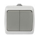 Мурманск Выключатель 2-клавишный 10А IP54 серый EKF