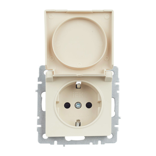 BRITE Роз. с з/к/ш с кр. 16А IP44 РСбш10-3-44-БрКр беж. IEK