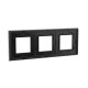 Рамка из натурального стекла 3 поста (6 мод.),  Avanti, черная