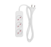 REXANT Удлинитель STANDARD 3 гнезда, 1,5м, 2х1,0мм², б/з, белый.