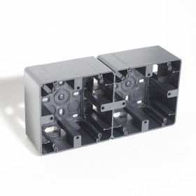 Коробка накладная квадратная на 2 поста, 86х86 (антрацит)