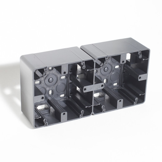 Коробка накладная квадратная на 2 поста, 86х86 (антрацит)