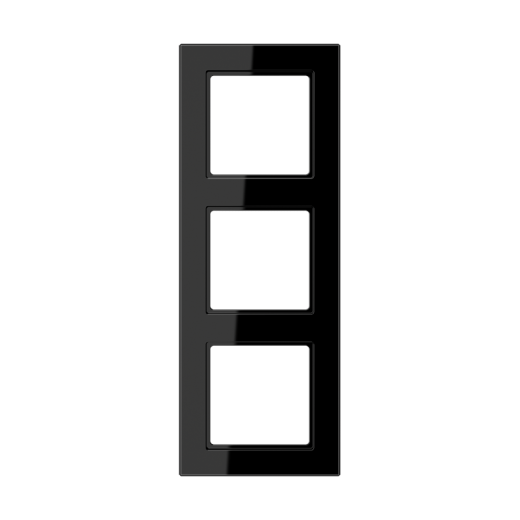 Рамка для вертикальной и горизонтальной установки, 3 поста, дюропласт, черный, A CREATION