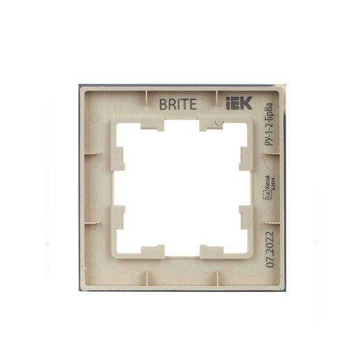 BRITE Рамка 1-мест. РУ-1-2-БрВа стекло ванильный IEK