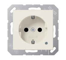 JUNG SCHUKO-розетка с индикацией, слоновая кость
