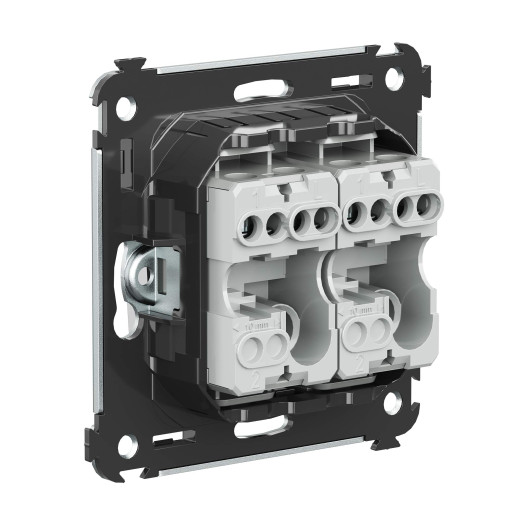 Выключатель двухклавишный в стену, Avanti, закаленная сталь