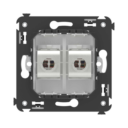 Компьютерная розетка RJ-45 без шторки в стену, кат.5e двойная экранированная, Avanti, белое облако