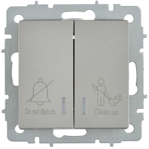 BRITE Выключ. 2-кл. с инд. отел. 10А ВС10-2-9-БрС сталь IEK