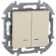 Выключатель двухклавишный с подсветкой/индикацией - Legrand/Daccord Inspiria - 10АХ 250В безвинтовые зажимы - слоновая кость