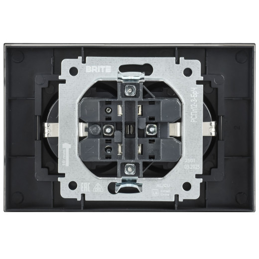 BRITE Роз 2-я с з/к без з/ш пл 16А в сб РСПл12-3-БрЧ чер IEK