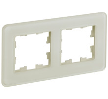 IEK BRITE DECOR Песчаный матовый стекло скругл.угол Рамка 2-м РУ-2-2-Бр RE