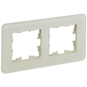 IEK BRITE DECOR Песчаный матовый стекло скругл.угол Рамка 2-м РУ-2-2-Бр RE