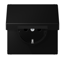 JUNG Штепсельная розетка SCHUKO 16A, 250V~  с защитой от детей и крышкой, матовый чёрный графит
