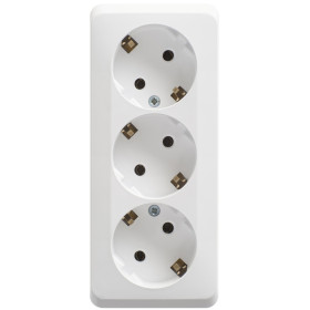 Systeme Electric Этюд наруж Бел Розетка 3-ая с/з без шторок 16А 250B