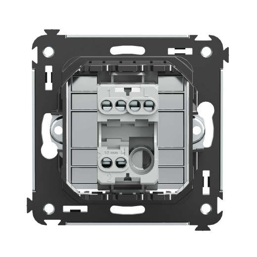 Переключатель одноклавишный в стену, Avanti, закаленная сталь