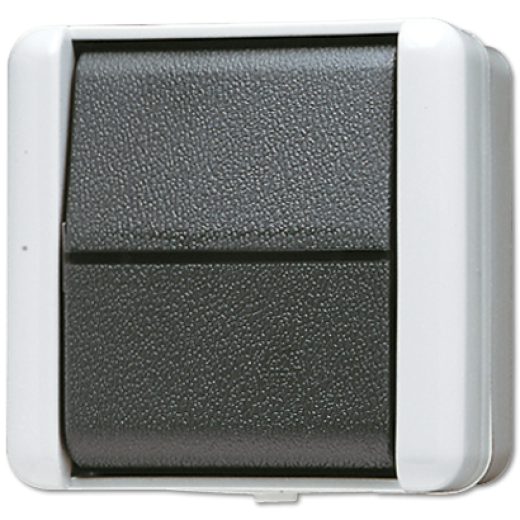 Проходной переключатель одноклавишный 10 A / 250 B, накладной монтаж, IP44, пружинные зажимы, серый/графит, WG800