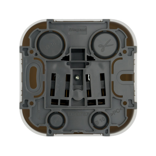 Розетка без заземления - Legrand Quteo - без шторок IP20 16А 250В винтовые зажимы накладной монтаж - белый