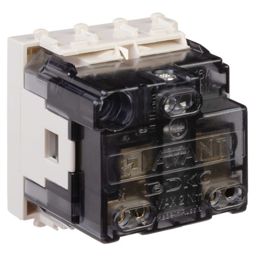 Розетка модульная, 2P+E, с з/ш, Avanti, ванильная дымка, 2 модуля